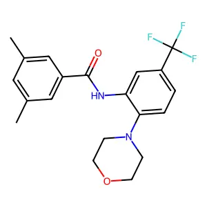 3,5-dimethyl-N-[2-morpholin-4-yl-5-(trifluoromethyl)phenyl]benzamide structure