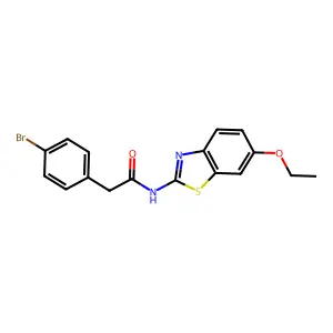 2-(4-bromophenyl)-N-(6-ethoxy-1,3-benzothiazol-2-yl)acetamide structure