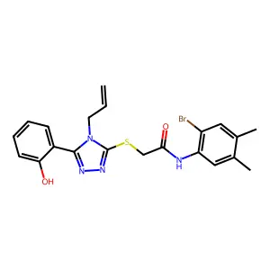 2-((4-allyl-5-(2-hydroxyphenyl)-4H-1,2,4-triazol-3-yl)thio)-N-(2-bromo-4,5-dimethylphenyl)acetamide structure