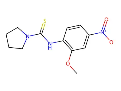 N-(2-methoxy-4-nitrophenyl)pyrrolidine-1-carbothioamide structure