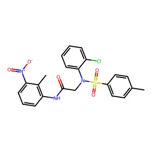 2-(2-chloro-N-(4-methylphenyl)sulfonylanilino)-N-(2-methyl-3-nitrophenyl)acetamide structure