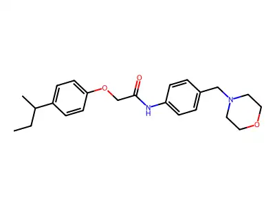 2-(4-butan-2-ylphenoxy)-N-[4-(morpholin-4-ylmethyl)phenyl]acetamide structure