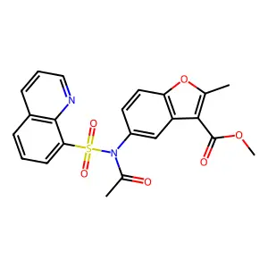 Methyl 5-[acetyl(8-quinolinylsulfonyl)amino]-2-methyl-1-benzofuran-3-carboxylate structure