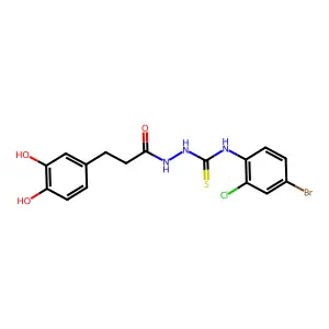 1-(4-Bromo-2-chlorophenyl)-3-[3-(3,4-dihydroxyphenyl)propanoylamino]thiourea structure