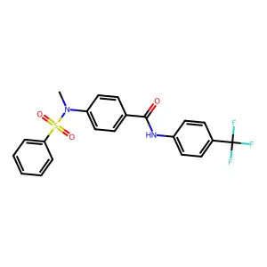 4-[benzenesulfonyl(methyl)amino]-N-[4-(trifluoromethyl)phenyl]benzamide structure