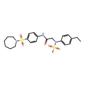 N-[4-(azepan-1-ylsulfonyl)phenyl]-2-(4-ethyl-N-methylsulfonylanilino)acetamide structure