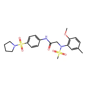 2-(2-methoxy-5-methyl-N-methylsulfonylanilino)-N-(4-pyrrolidin-1-ylsulfonylphenyl)acetamide structure