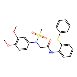 2-(3,4-dimethoxy-N-methylsulfonylanilino)-N-(2-phenylsulfanylphenyl)acetamide structure