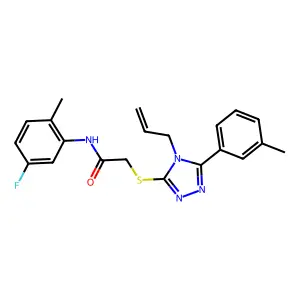 N-(5-fluoro-2-methylphenyl)-2-[[5-(3-methylphenyl)-4-prop-2-enyl-1,2,4-triazol-3-yl]sulfanyl]acetamide structure