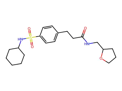 3-[4-(cyclohexylsulfamoyl)phenyl]-N-(oxolan-2-ylmethyl)propanamide structure