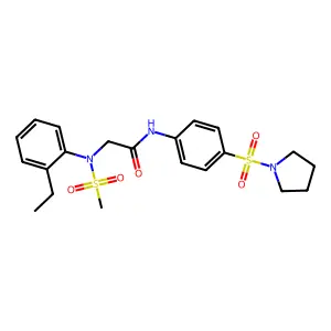 2-(2-ethyl-N-methylsulfonylanilino)-N-(4-pyrrolidin-1-ylsulfonylphenyl)acetamide structure