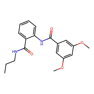 3,5-dimethoxy-N-[2-(propylcarbamoyl)phenyl]benzamide structure