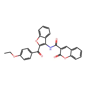 N-[2-(4-ethoxybenzoyl)-1-benzofuran-3-yl]-2-oxochromene-3-carboxamide structure