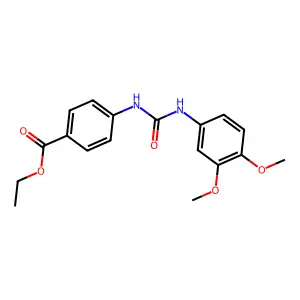 Ethyl 4-({[(3,4-dimethoxyphenyl)amino]carbonyl}amino)benzoate structure