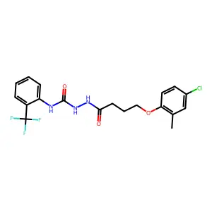 1-[4-(4-Chloro-2-methylphenoxy)butanoylamino]-3-[2-(trifluoromethyl)phenyl]urea structure