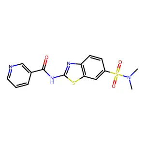 N-{6-[(dimethylamino)sulfonyl]-1,3-benzothiazol-2-yl}nicotinamide structure