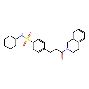 N-cyclohexyl-4-[3-(3,4-dihydro-1H-isoquinolin-2-yl)-3-oxopropyl]benzenesulfonamide structure