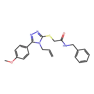 N-benzyl-2-[[5-(4-methoxyphenyl)-4-prop-2-enyl-1,2,4-triazol-3-yl]sulfanyl]acetamide structure