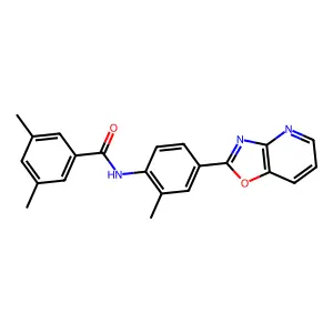 3,5-dimethyl-N-[2-methyl-4-([1,3]oxazolo[4,5-b]pyridin-2-yl)phenyl]benzamide structure