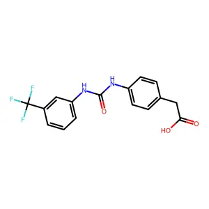 [4-({[3-(Trifluoromethyl)phenyl]carbamoyl}amino)phenyl]acetic acid structure