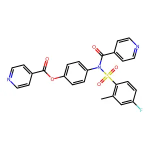 4-[[(4-Fluoro-2-methylphenyl)sulfonyl](isonicotinoyl)amino]phenyl isonicotinate structure
