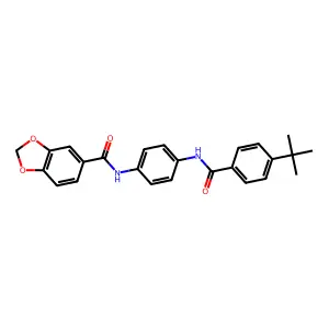 N-[4-[(4-tert-butylbenzoyl)amino]phenyl]-1,3-benzodioxole-5-carboxamide structure