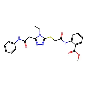 methyl 2-{[({4-ethyl-5-[2-oxo-2-(phenylamino)ethyl]-4H-1,2,4-triazol-3-yl}sulfanyl)acetyl]amino}benzoate structure