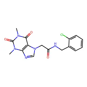 N-[(2-chlorophenyl)methyl]-2-(1,3-dimethyl-2,6-dioxopurin-7-yl)acetamide structure