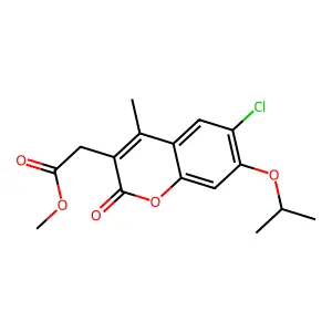 methyl 2-(6-chloro-7-isopropoxy-4-methyl-2-oxo-2H-chromen-3-yl)acetate structure