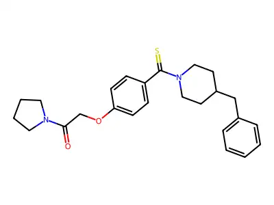 2-[4-(4-Benzylpiperidine-1-carbothioyl)phenoxy]-1-pyrrolidin-1-ylethanone structure
