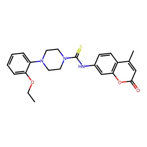 4-(2-ethoxyphenyl)-N-(4-methyl-2-oxochromen-7-yl)piperazine-1-carbothioamide structure