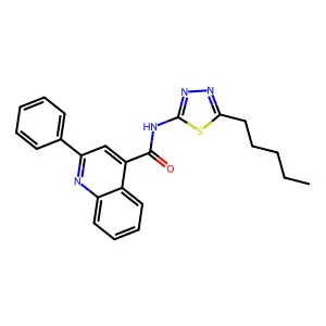 N-(5-pentyl-1,3,4-thiadiazol-2-yl)-2-phenylquinoline-4-carboxamide structure