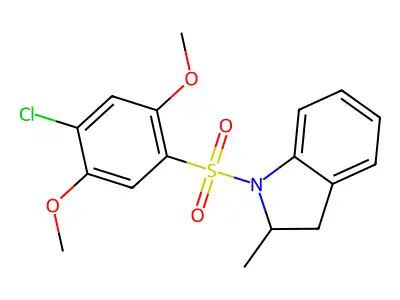 4-Chloro-2,5-dimethoxy-1-[(2-methylindolinyl)sulfonyl]benzene structure