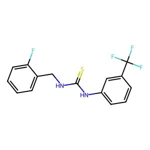 N-(2-fluorobenzyl)-N'-[3-(trifluoromethyl)phenyl]thiourea structure