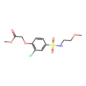 Methyl (2-chloro-4-{[(2-methoxyethyl)amino]sulfonyl}phenoxy)acetate structure
