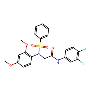 2-[N-(benzenesulfonyl)-2,4-dimethoxyanilino]-N-(3,4-difluorophenyl)acetamide structure