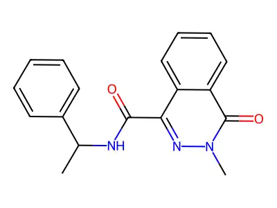 3-methyl-4-oxo-N-(1-phenylethyl)phthalazine-1-carboxamide structure