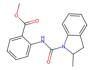 methyl 2-{[(2-methyl-2,3-dihydro-1H-indol-1-yl)carbonyl]amino}benzoate structure