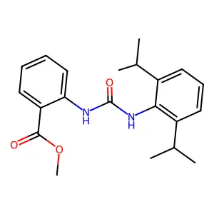methyl 2-({N-[2,6-bis(methylethyl)phenyl]carbamoyl}amino)benzoate structure