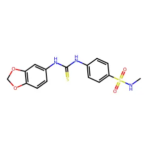 4-{[(1,3-benzodioxol-5-ylamino)carbonothioyl]amino}-N-methylbenzenesulfonamide structure