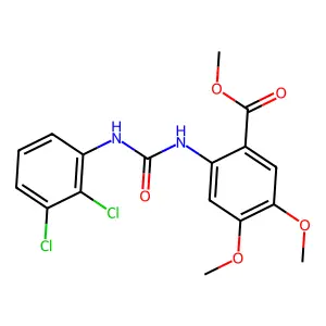 Methyl 2-{[(2,3-dichlorophenyl)carbamoyl]amino}-4,5-dimethoxybenzoate structure
