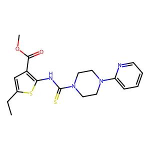 Methyl 5-ethyl-2-[(4-pyridin-2-ylpiperazine-1-carbothioyl)amino]thiophene-3-carboxylate structure