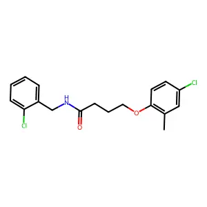 4-(4-chloro-2-methylphenoxy)-N-[(2-chlorophenyl)methyl]butanamide structure