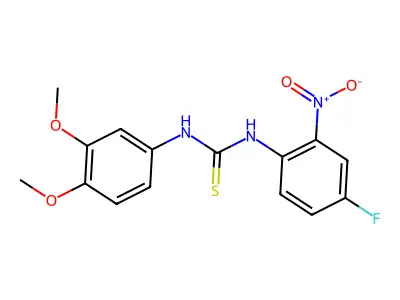1-(3,4-Dimethoxyphenyl)-3-(4-fluoro-2-nitrophenyl)thiourea structure
