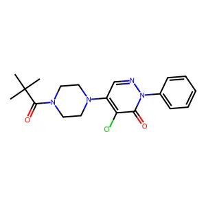 4-Chloro-5-[4-(2,2-dimethylpropanoyl)piperazin-1-yl]-2-phenylpyridazin-3-one structure
