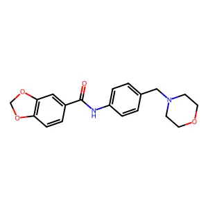 N-[4-(morpholin-4-ylmethyl)phenyl]-1,3-benzodioxole-5-carboxamide structure