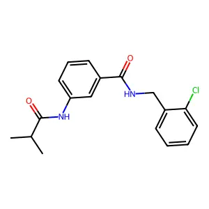 N-[(2-chlorophenyl)methyl]-3-(2-methylpropanoylamino)benzamide structure