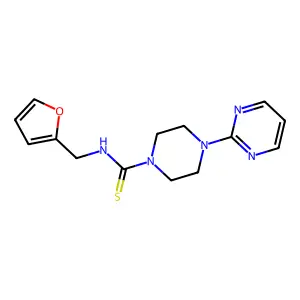 N-(furan-2-ylmethyl)-4-pyrimidin-2-ylpiperazine-1-carbothioamide structure