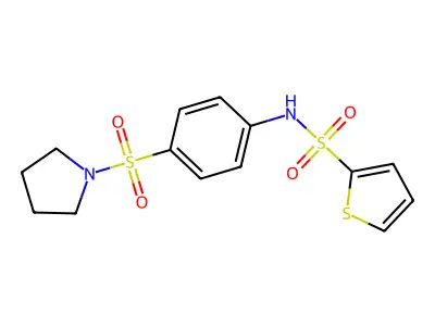 N-(4-pyrrolidin-1-ylsulfonylphenyl)thiophene-2-sulfonamide structure