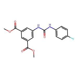 Dimethyl 5-{[(4-fluorophenyl)carbamoyl]amino}benzene-1,3-dicarboxylate structure